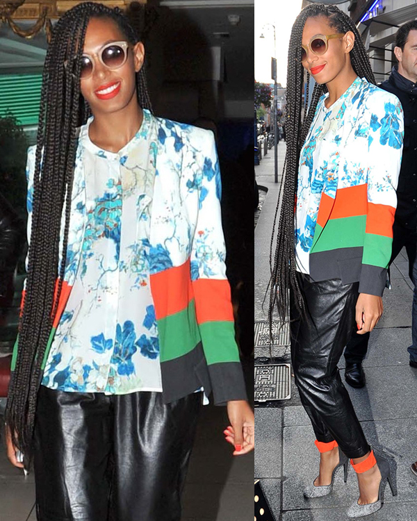 Solange Knowles in Leather Pants 2
