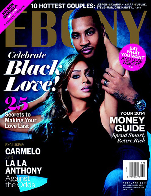 BGM Celeb News RoundUp: LA LA and Carmelo Anthony Cover February Issue of Ebony Magazine, Jennifer Hudson Looks Hot In All White
